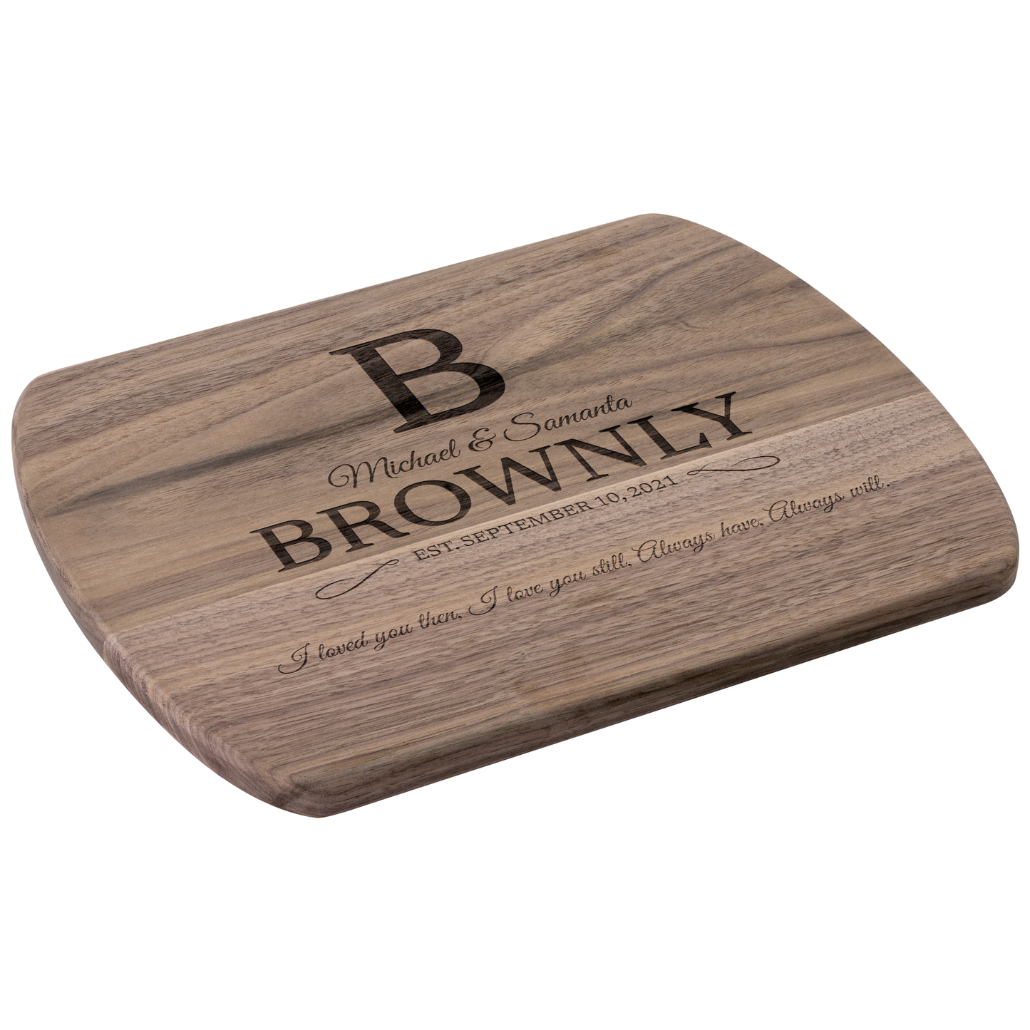 Personalized "I love you still" Hardwood Oval Cutting Board