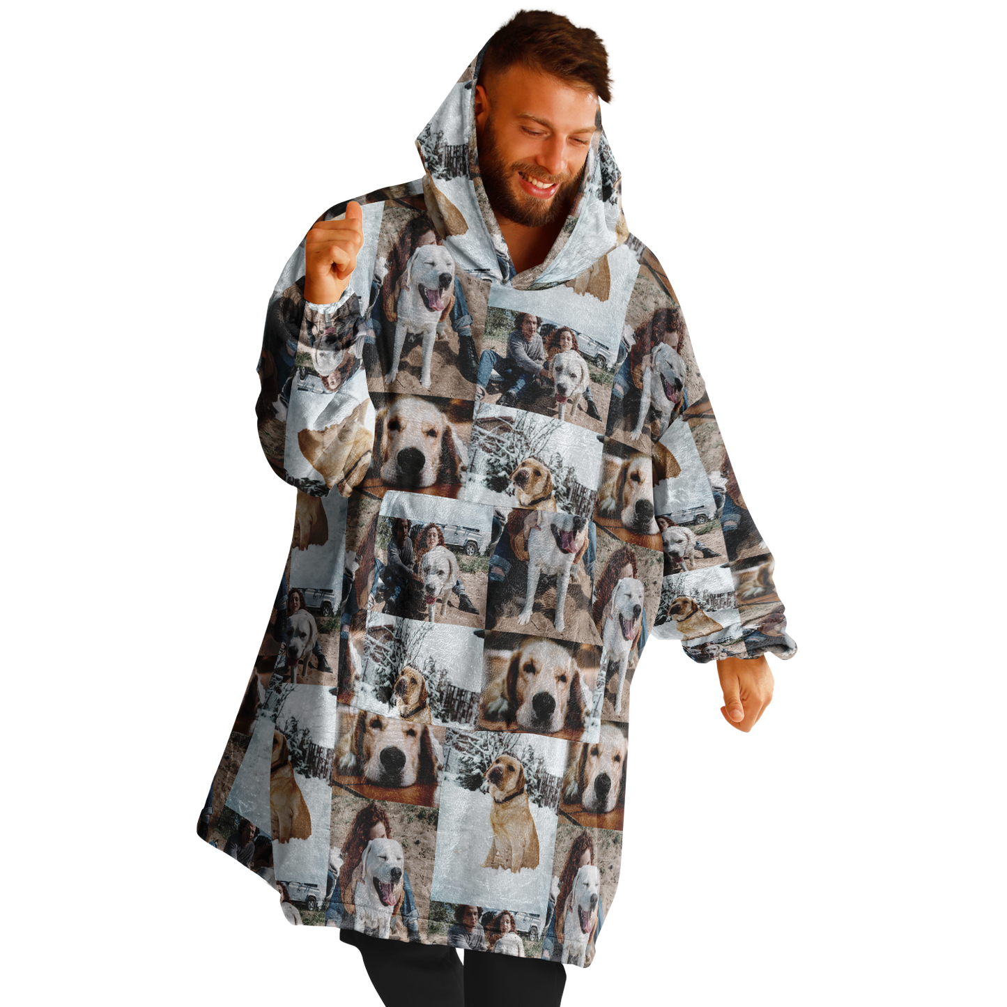 Customizable Photo Hoodie Blanket, Photo Collage Gifts for him or her, Family and Friends & Pets Custom Gifts, Special Memory Keepsake for Wedding, Birthday