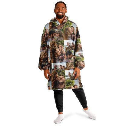 Custom Photo Upload Couples Blanket Hoodie, Custom Couples Gift, Valentine's Day Hoodie, Engagements, Anniversaries, Bachelorette's