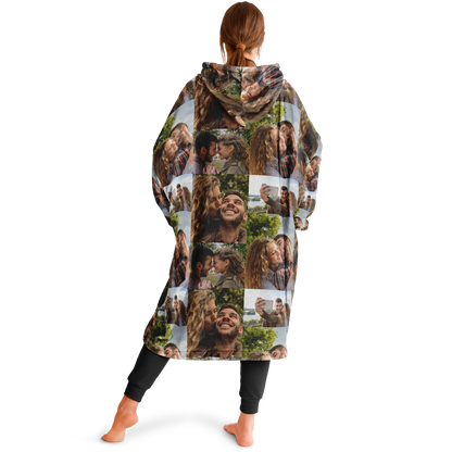 Custom Photo Upload Couples Blanket Hoodie, Custom Couples Gift, Valentine's Day Hoodie, Engagements, Anniversaries, Bachelorette's