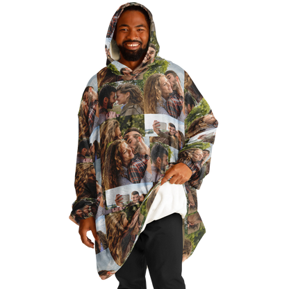 Custom Photo Upload Couples Blanket Hoodie, Custom Couples Gift, Valentine's Day Hoodie, Engagements, Anniversaries, Bachelorette's