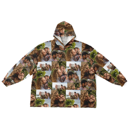 Custom Photo Upload Couples Blanket Hoodie, Custom Couples Gift, Valentine's Day Hoodie, Engagements, Anniversaries, Bachelorette's