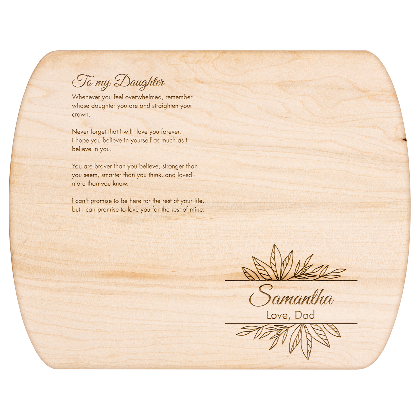 “Love, Dad” Custom Cutting Board – Meaningful Gift for Your Daughter