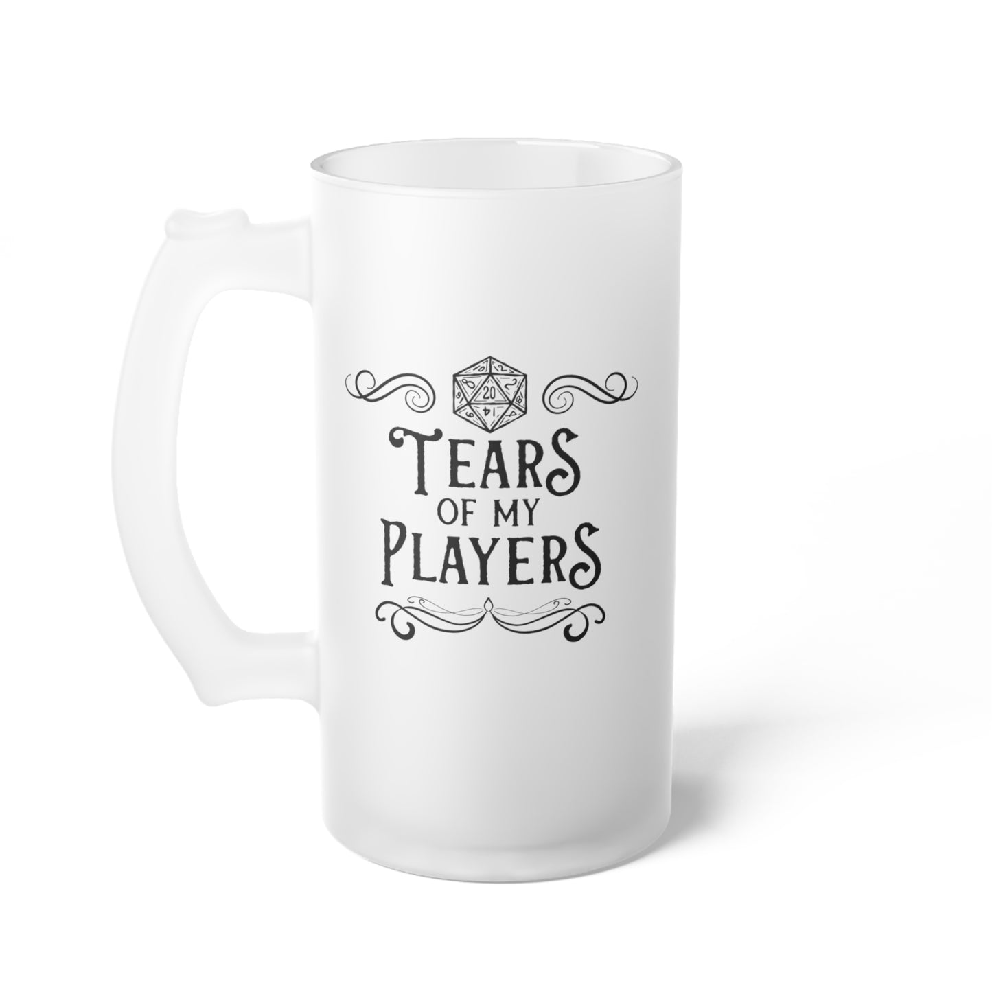 Tears Of My Players Coffee Mug, RPG Gamer, Funny Dungeon Master Gift, Present for DM, D20 Tabletop Gamer, Role Playing Game, Nerd, GeekyPersonalized Frosted Glass Beer Mug - Custom Name Drinkware for Celebrations