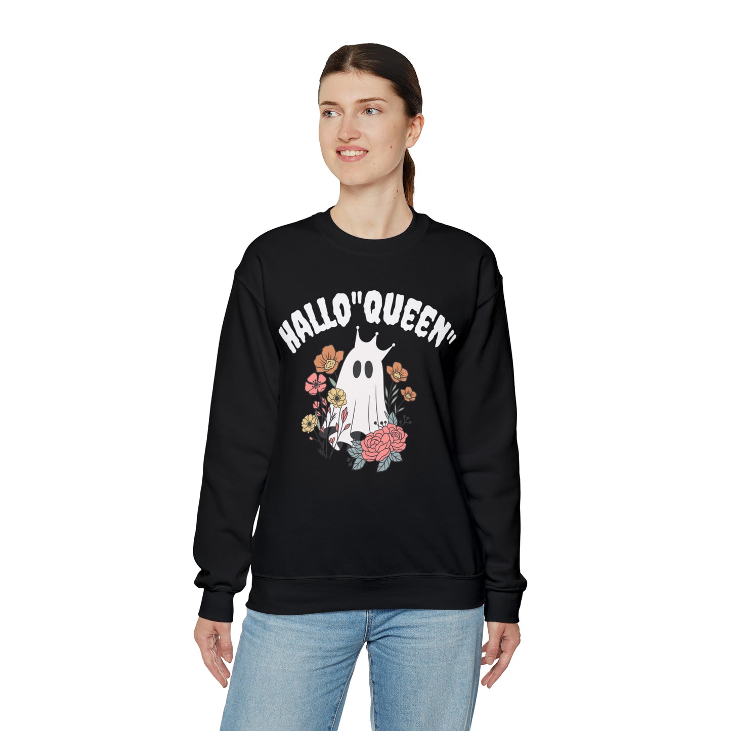 Halloween Hallo"Queen" Sweater  Heavy Blend™ Crewneck Sweatshirt