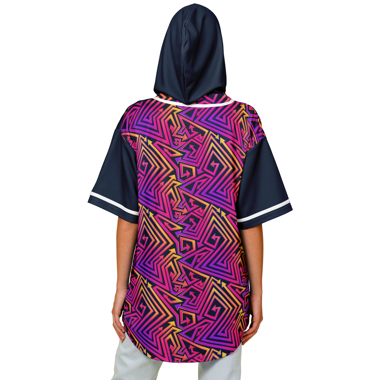 Which Way to the Rave Hooded Baseball Jersey copy