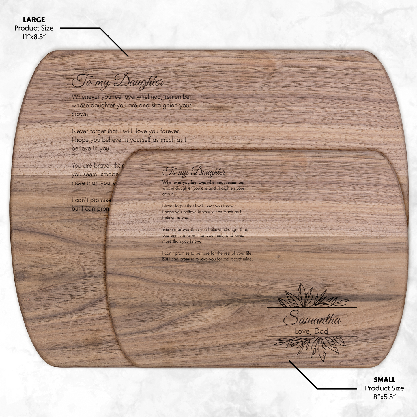 “Love, Dad” Custom Cutting Board – Meaningful Gift for Your Daughter