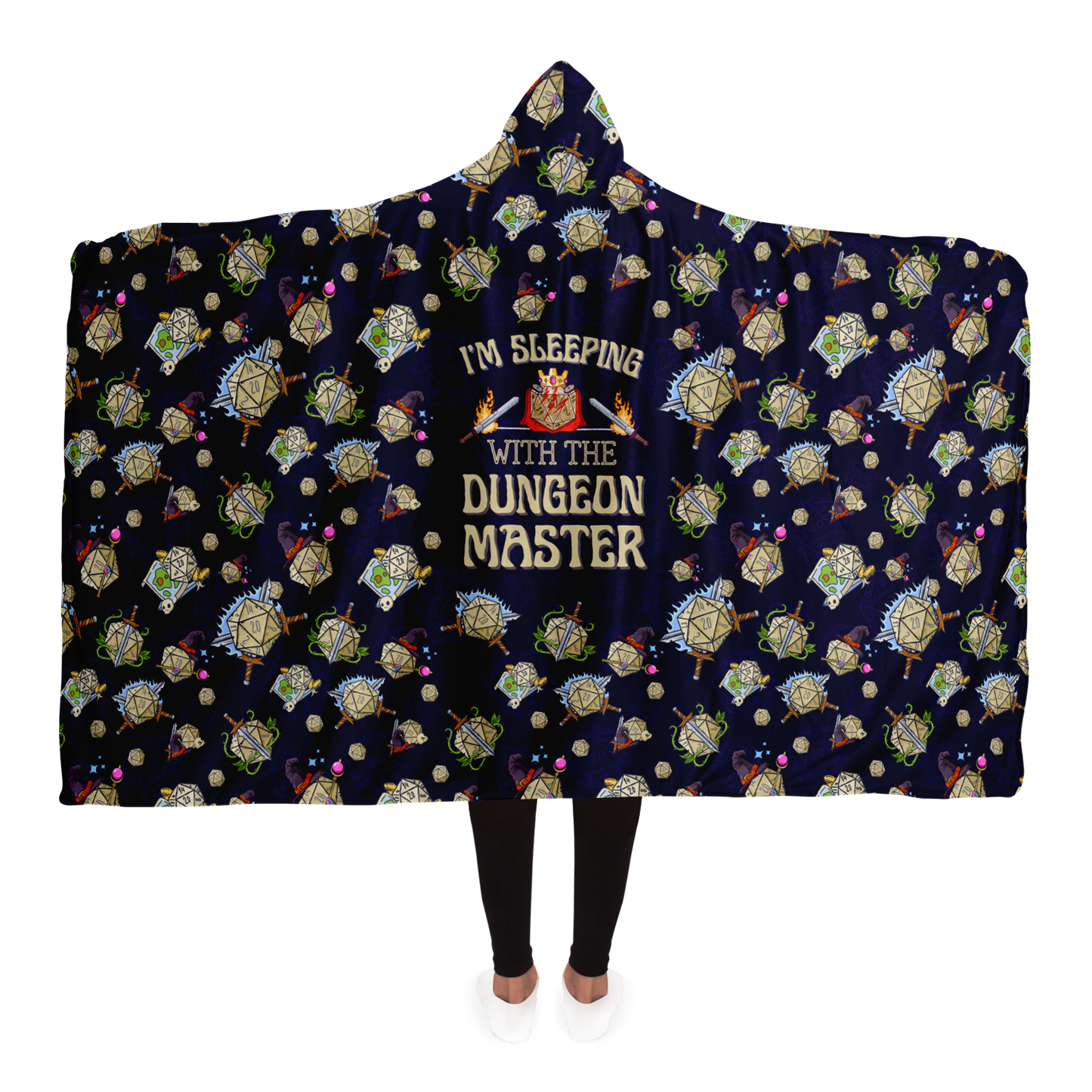 DND Hooded Blanket - I'm Sleeping with the Dungeon Master Funny DM Gift