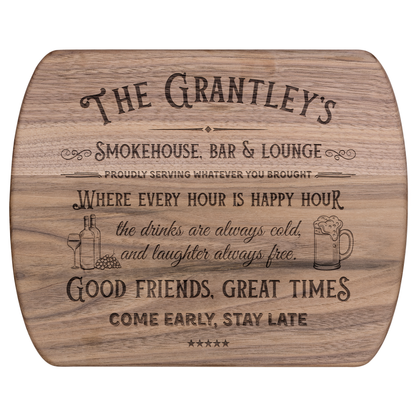 Personalied Smokehouse, Hardwood Oval Cutting Board