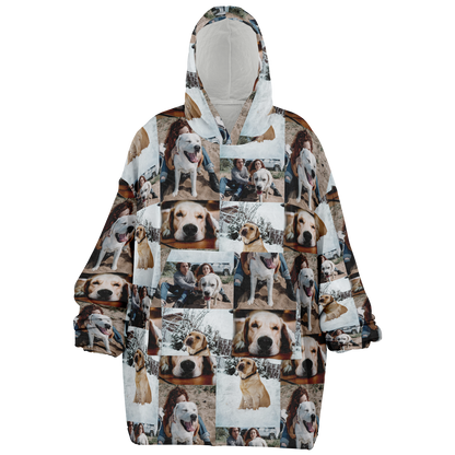 Customizable Photo Hoodie Blanket, Photo Collage Gifts for him or her, Family and Friends & Pets Custom Gifts, Special Memory Keepsake for Wedding, Birthday