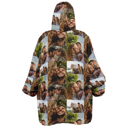 Custom Photo Upload Couples Blanket Hoodie, Custom Couples Gift, Valentine's Day Hoodie, Engagements, Anniversaries, Bachelorette's
