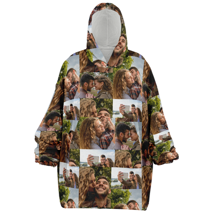Custom Photo Upload Couples Blanket Hoodie, Custom Couples Gift, Valentine's Day Hoodie, Engagements, Anniversaries, Bachelorette's