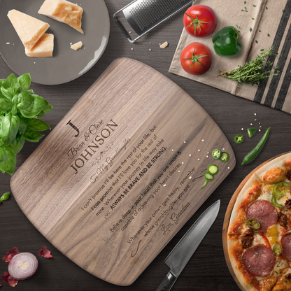 Personalized Monogram Granddaughter "Always be Brave" Hardwood Oval Cutting Board