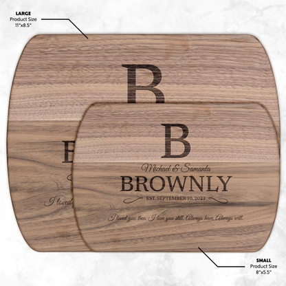 Personalized "I love you still" Hardwood Oval Cutting Board