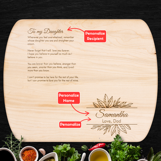 “Love, Dad” Custom Cutting Board – Meaningful Gift for Your Daughter