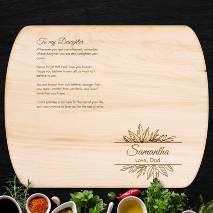 “Love, Dad” Custom Cutting Board – Meaningful Gift for Your Daughter