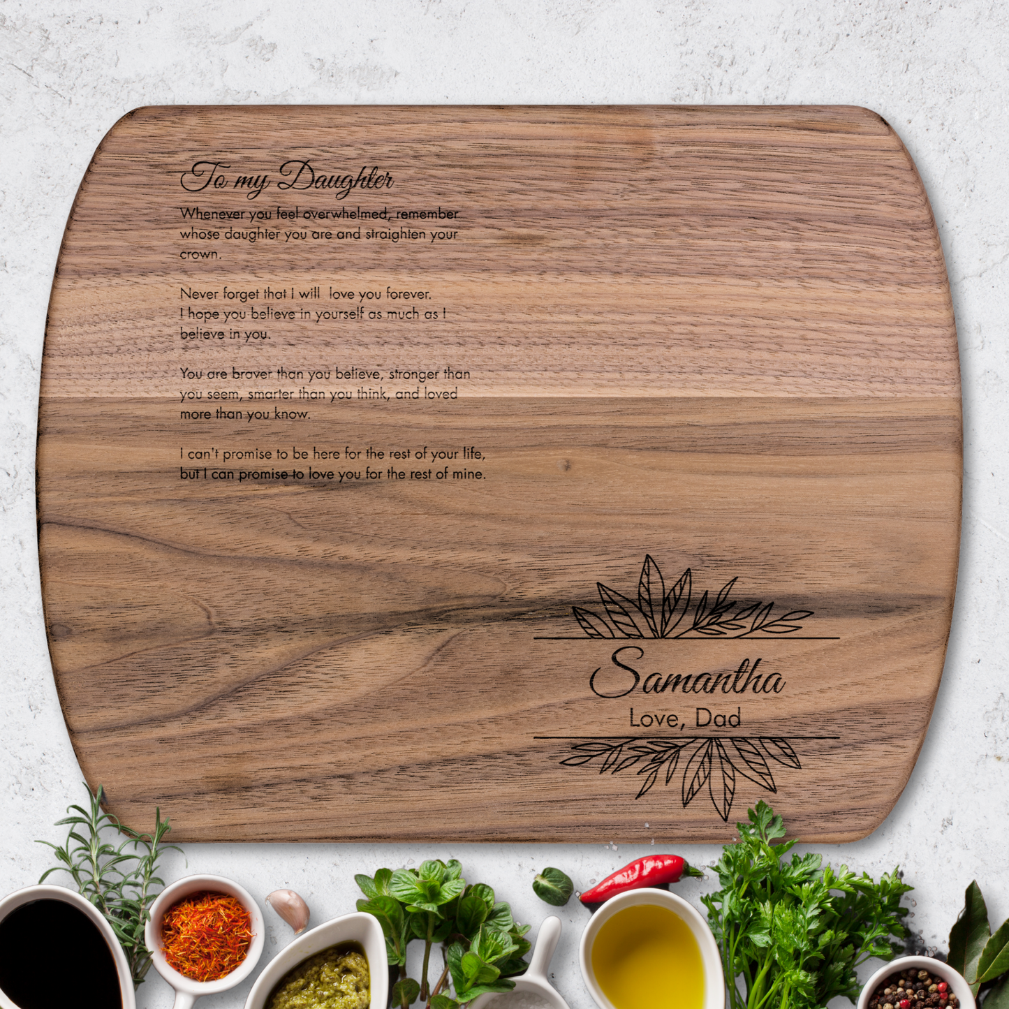 “Love, Dad” Custom Cutting Board – Meaningful Gift for Your Daughter