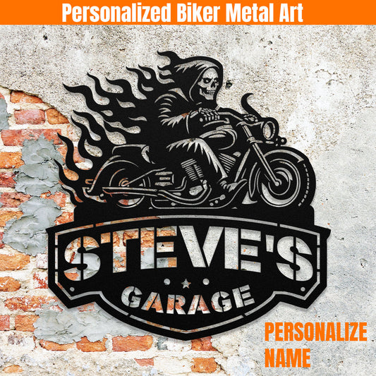 Ghost Patriot Biker Metal Wall Art - Available for a Strictly Limited Time