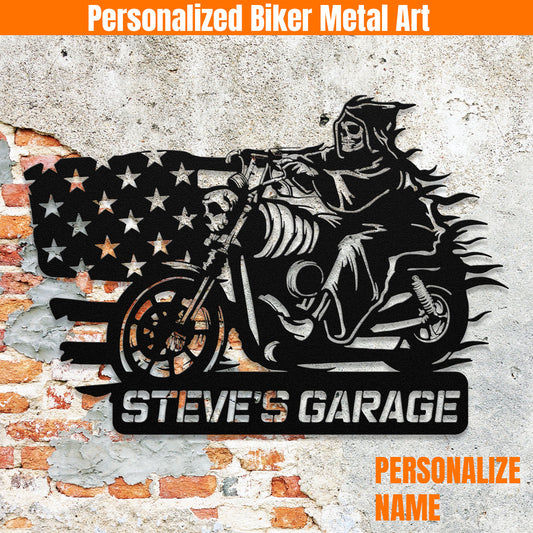 Ghost of the USA Biker Metal Wall Art- Available for a Strictly Limited Time