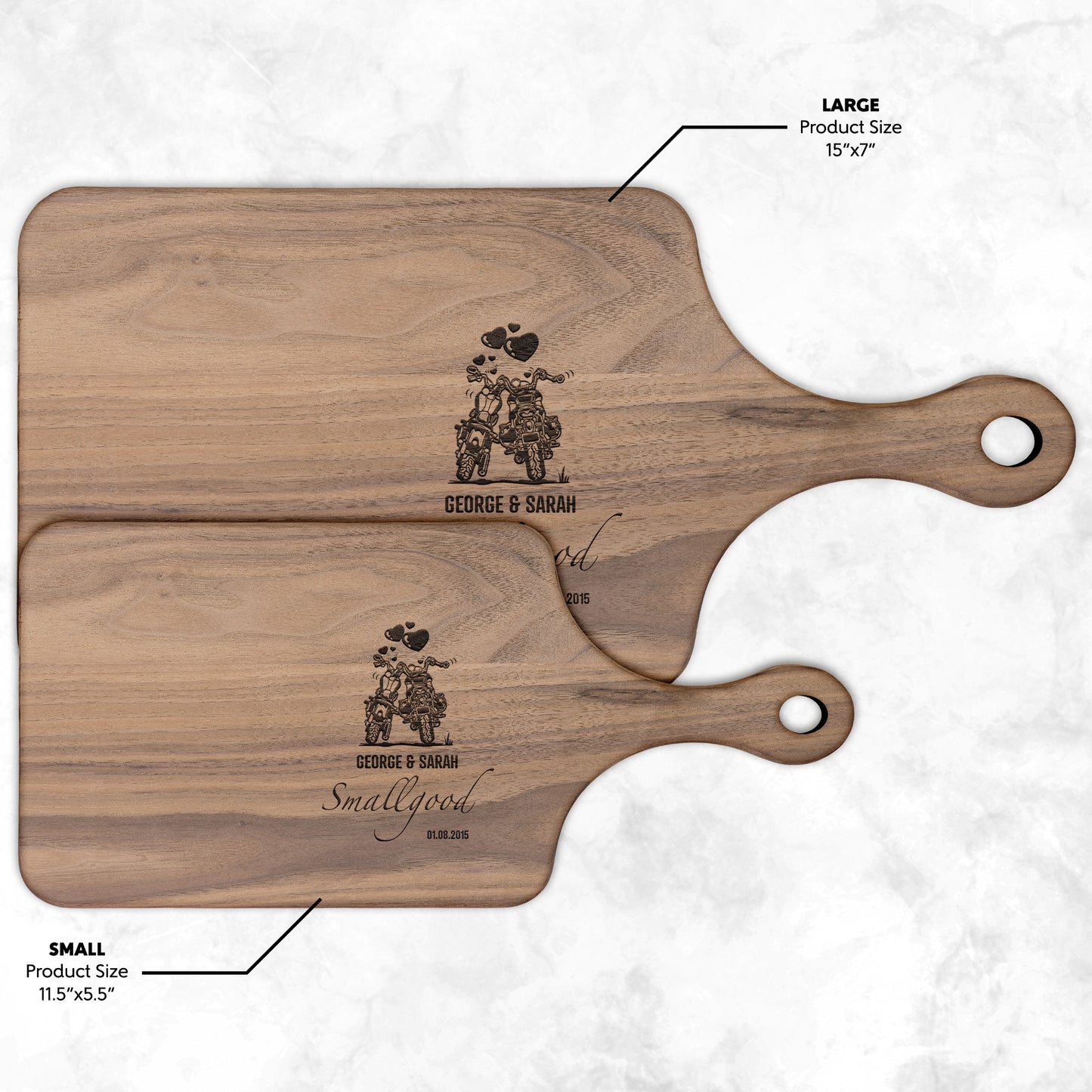 Husband & Wife Personalized Motorcycle Gift Chopping Board