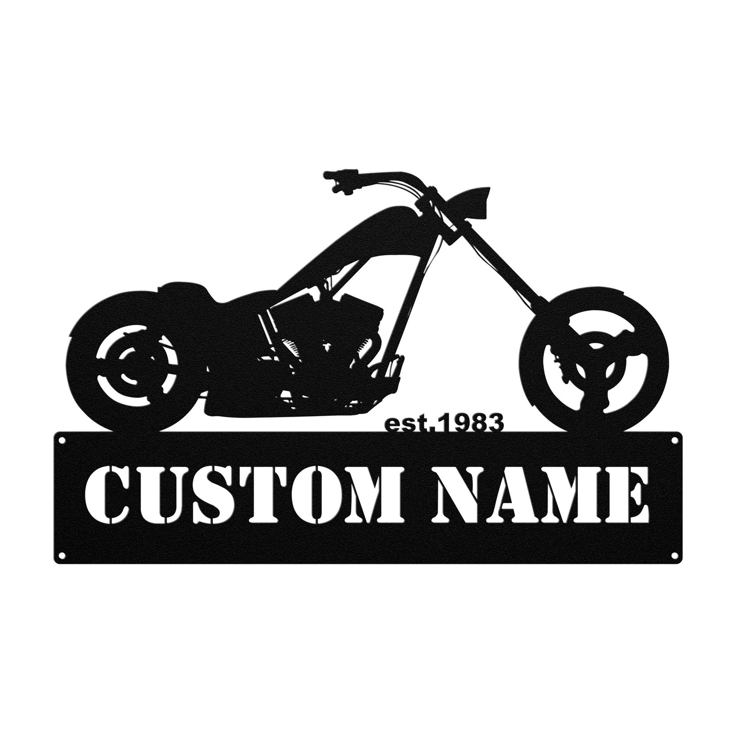 Metal Chopper Motorcycle Sign