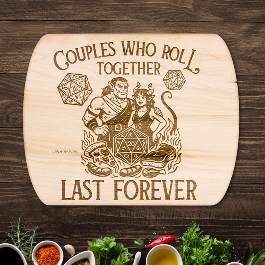 Couples Who Roll Together™ | Maple & Walnut Hardwood Chopping Board for DND Fans