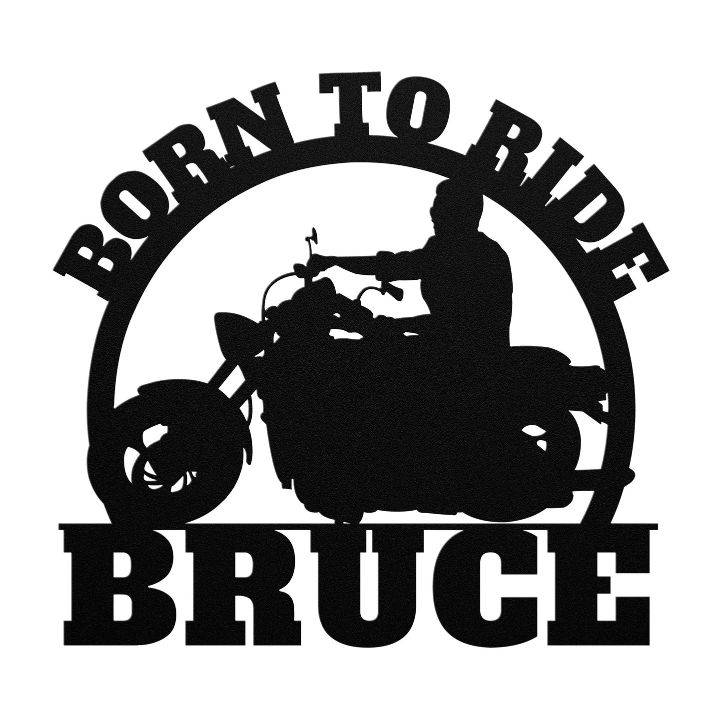 Personalized Born to Ride Metal Wall Art