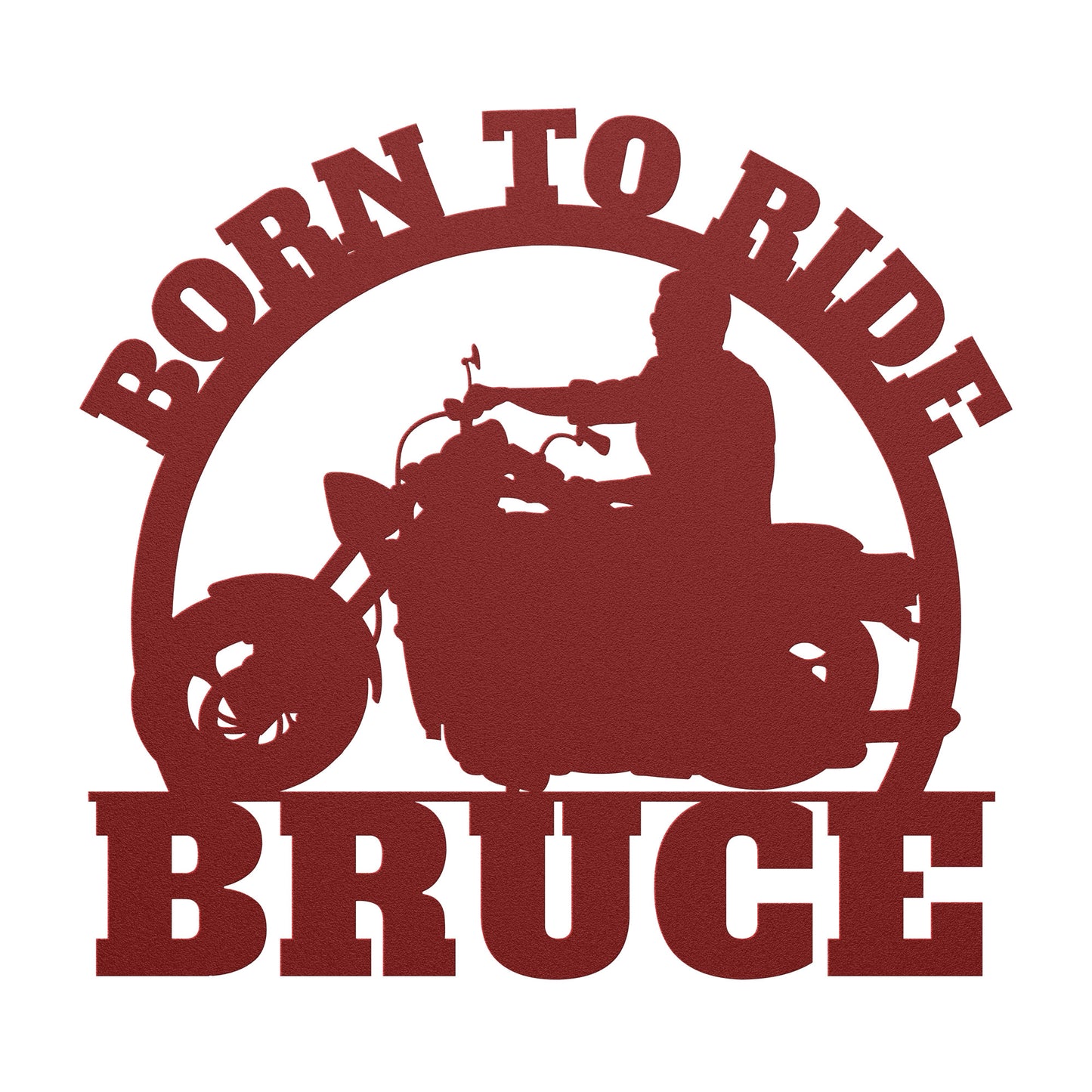 Personalized Born to Ride Metal Wall Art