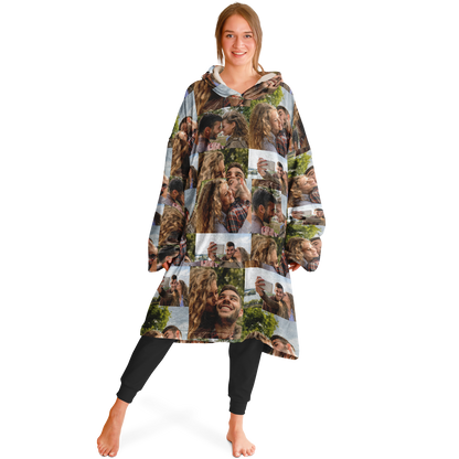 Custom Photo Upload Couples Blanket Hoodie, Custom Couples Gift, Valentine's Day Hoodie, Engagements, Anniversaries, Bachelorette's