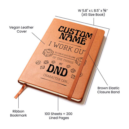 Personalized DND Journal - Funny I Work Out Journal for DND