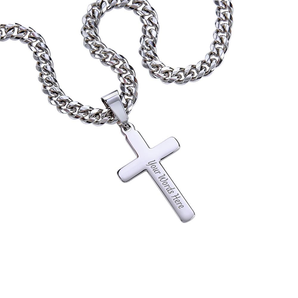 To My Soulmate, My Dreams Came True Cuban Link Cross Necklace