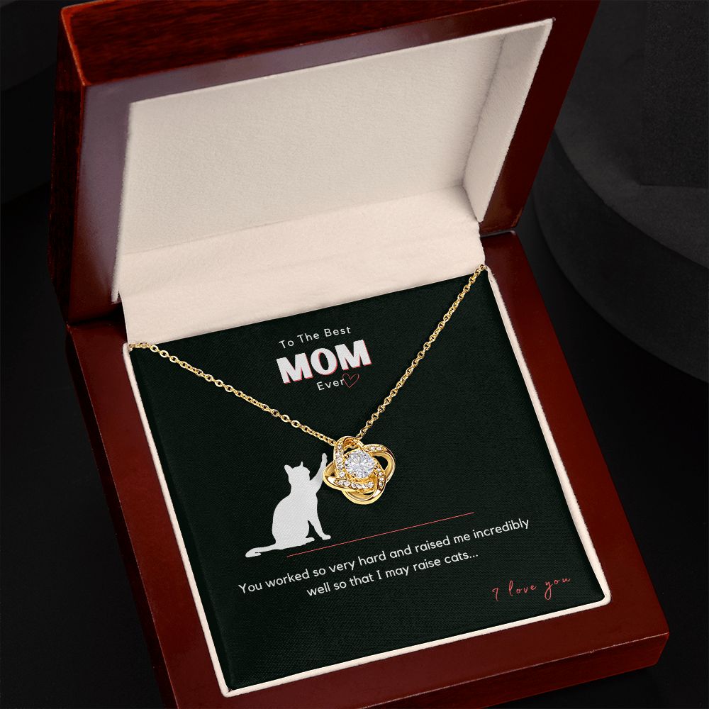 To The Best Mom Ever, Raising Cats Love Knot Necklace from Daughter  | Ships FAST & FREE From the USA 🇺🇸