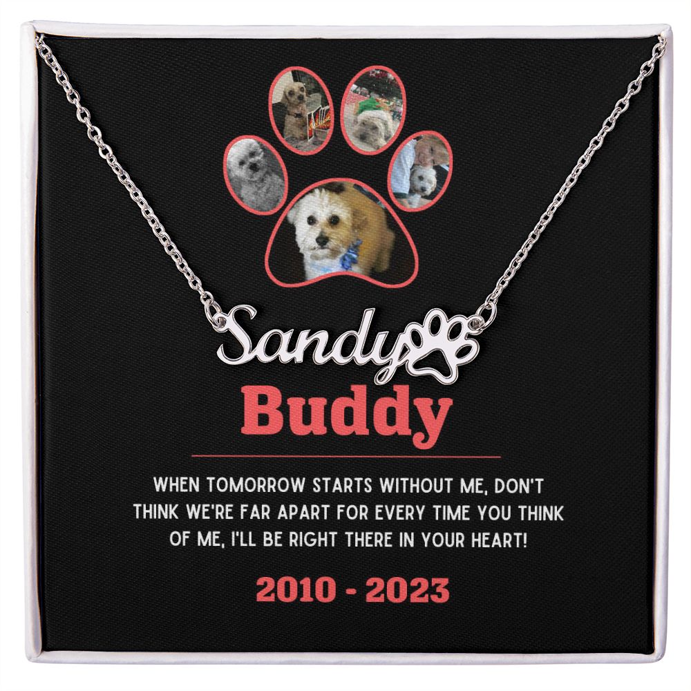 Personalized Dog Remembrance Gift with Message Card and Custom Necklace for Dog Memorial, Custom Photo Upload and Custom Name