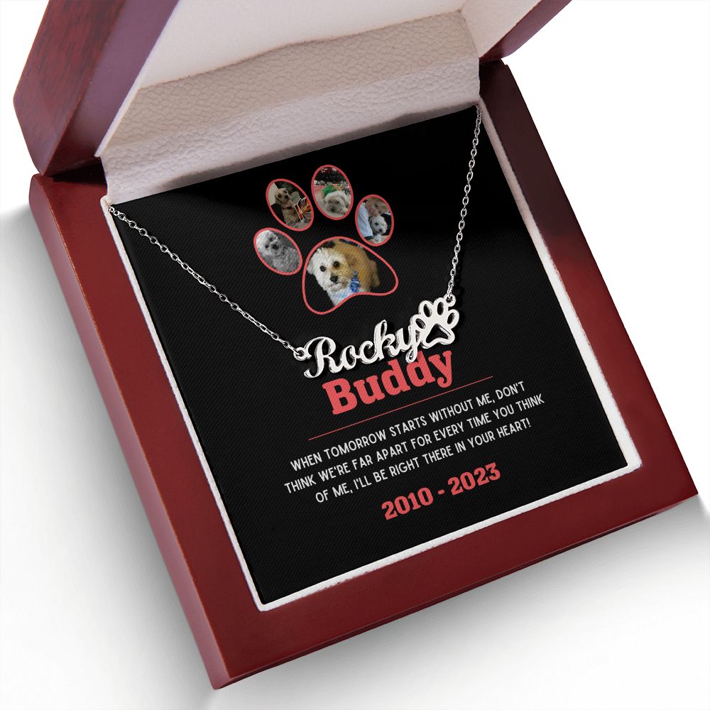 Personalized Dog Remembrance Gift with Message Card and Custom Necklace for Dog Memorial, Custom Photo Upload and Custom Name