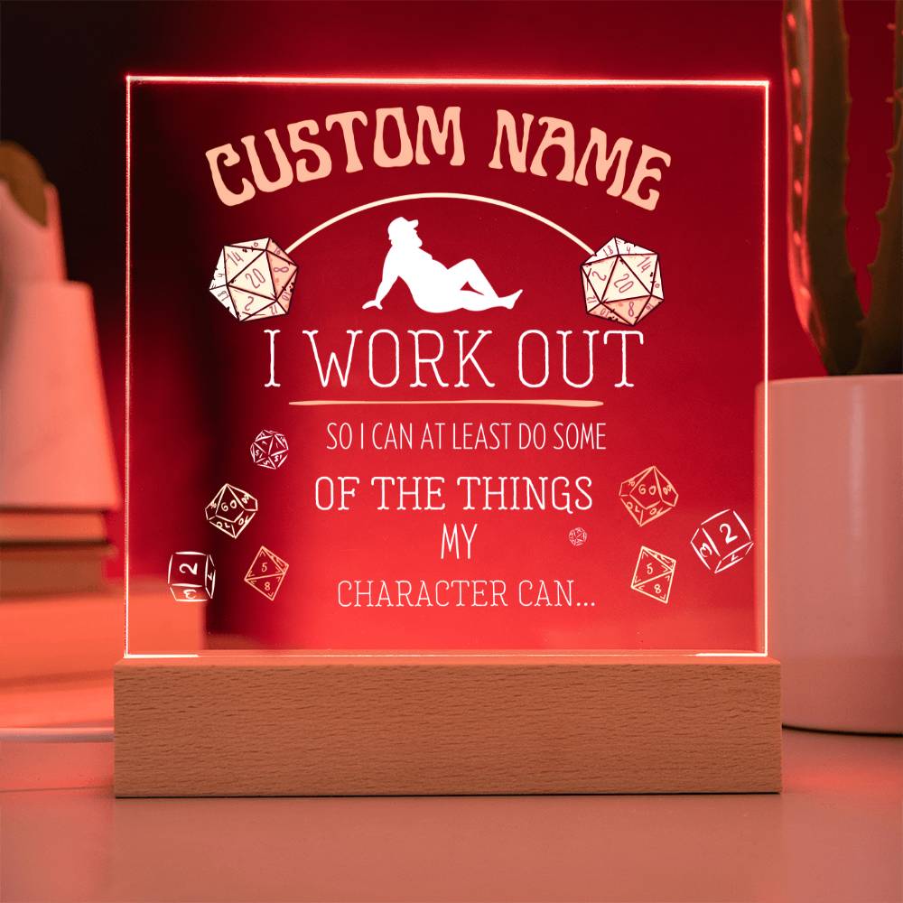 Personalized DND Sign - Funny I Work Out Acrylic Plaque for DND