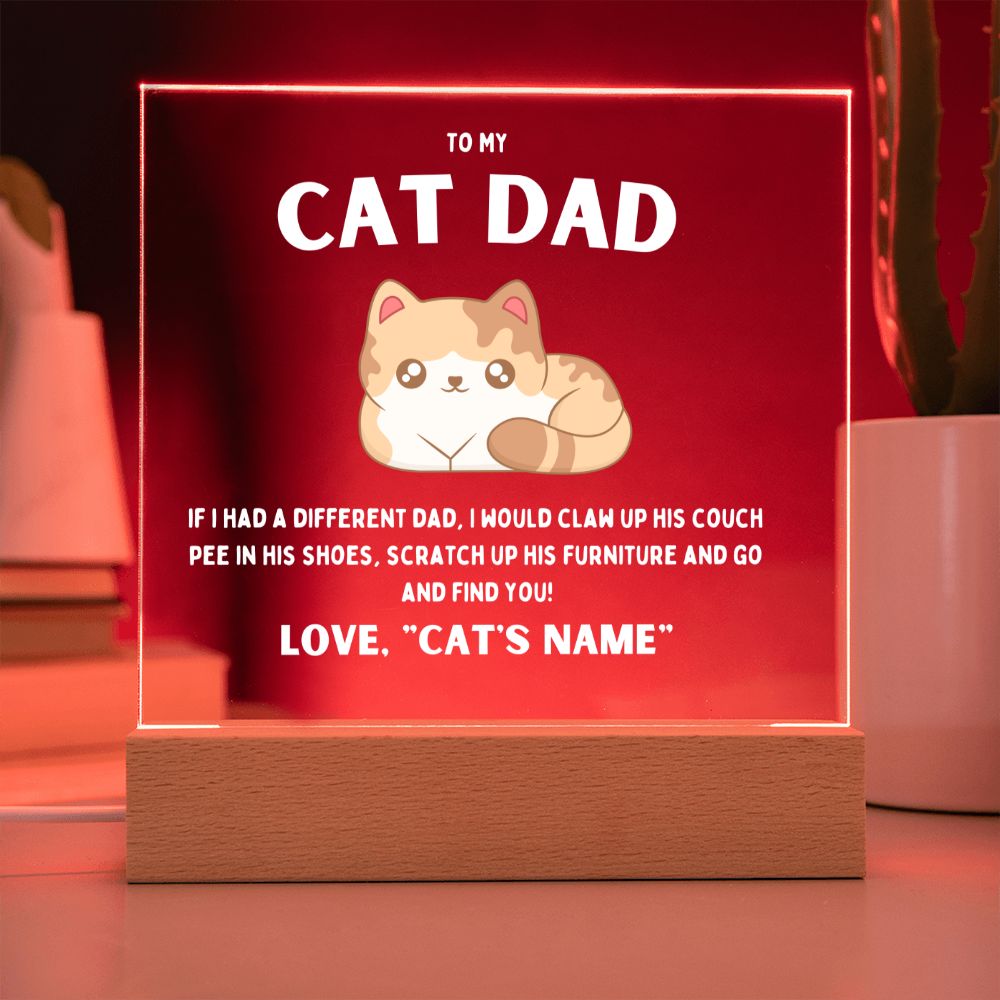 Funny Cat Dad Light Up Sign