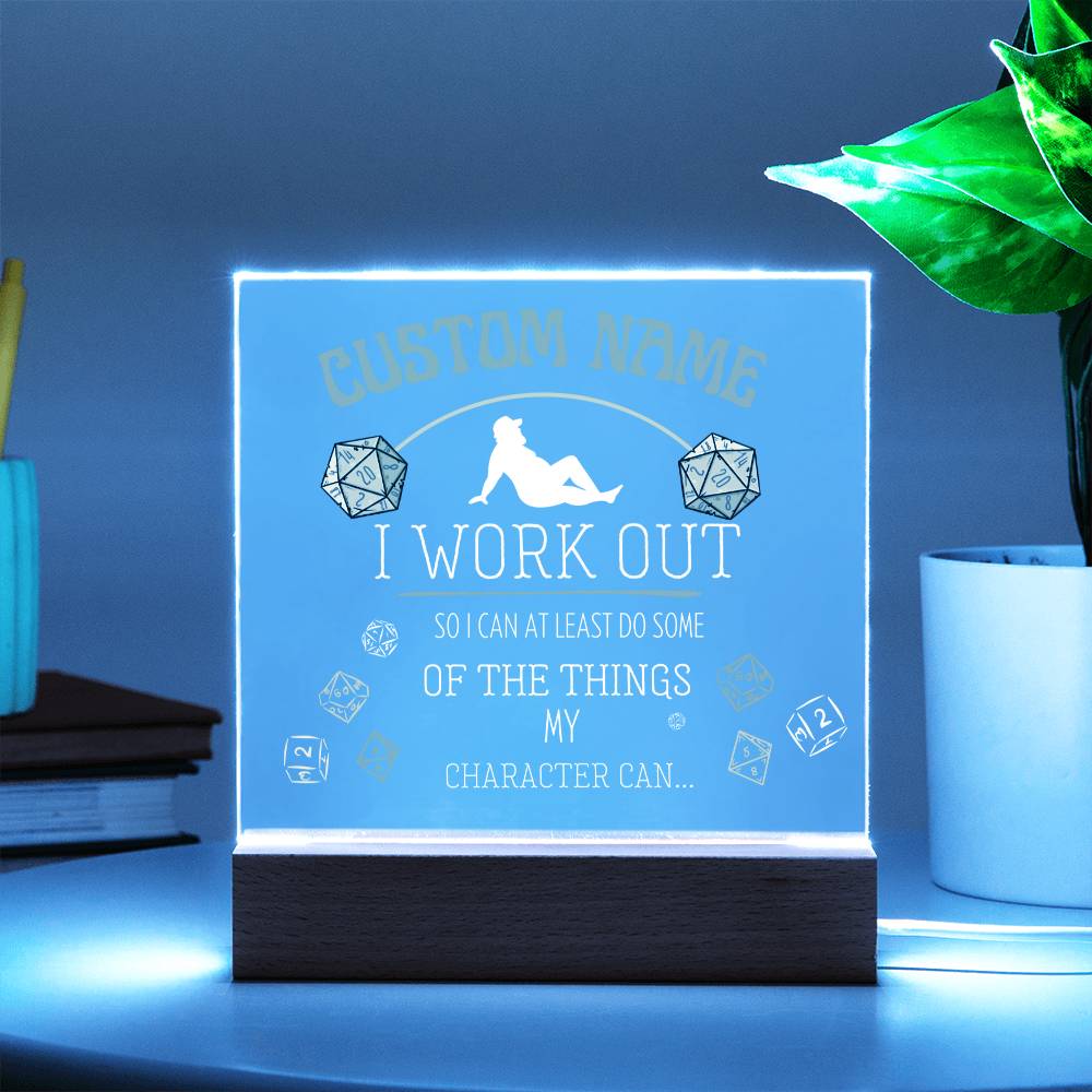 Personalized DND Sign - Funny I Work Out Acrylic Plaque for DND