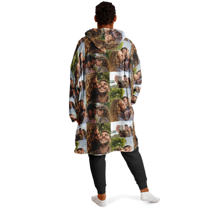 Custom Photo Upload Couples Blanket Hoodie, Custom Couples Gift, Valentine's Day Hoodie, Engagements, Anniversaries, Bachelorette's