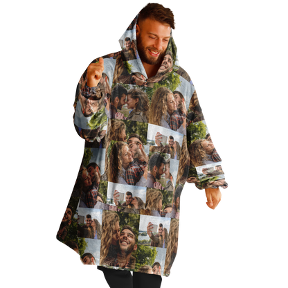 Custom Photo Upload Couples Blanket Hoodie, Custom Couples Gift, Valentine's Day Hoodie, Engagements, Anniversaries, Bachelorette's