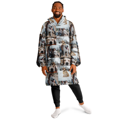 Customizable Photo Hoodie Blanket, Photo Collage Gifts for him or her, Family and Friends & Pets Custom Gifts, Special Memory Keepsake for Wedding, Birthday