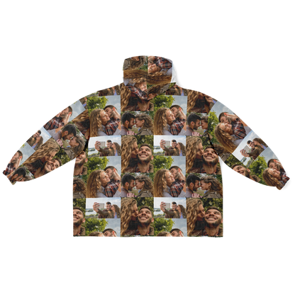 Custom Photo Upload Couples Blanket Hoodie, Custom Couples Gift, Valentine's Day Hoodie, Engagements, Anniversaries, Bachelorette's