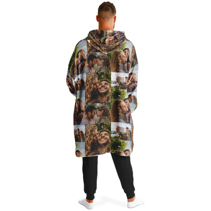 Custom Photo Upload Couples Blanket Hoodie, Custom Couples Gift, Valentine's Day Hoodie, Engagements, Anniversaries, Bachelorette's