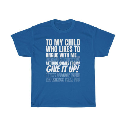 Hilarious "Give Up The Attitude" Tee - Unisex Heavy Cotton Tee - chaosandthunder