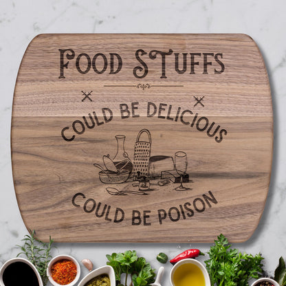 Could Be Delicious, Could be Poison™ | Maple & Walnut Hardwood Chopping Board for DND Fans