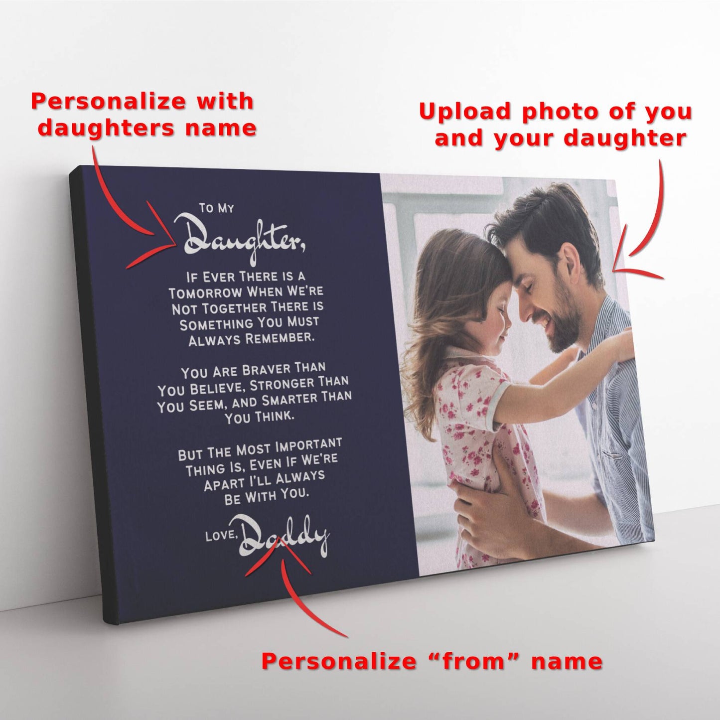 Personalized Daddy/Daughter, The Most Important Thing  Canvas Wall Art