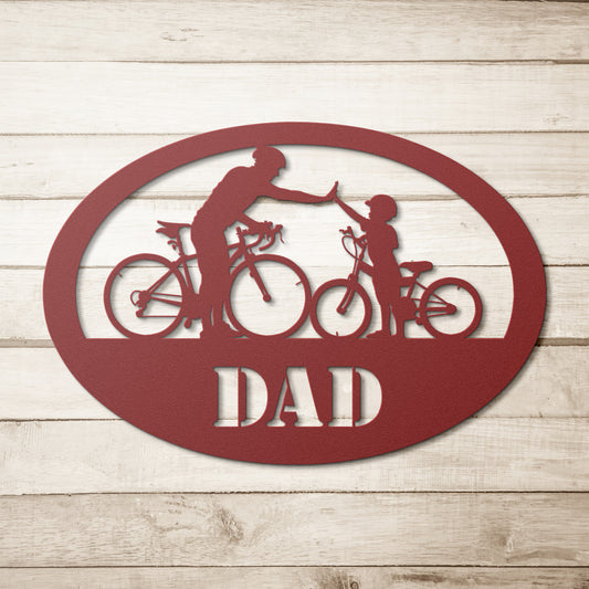 Bicycle Dad Metal Wall Art