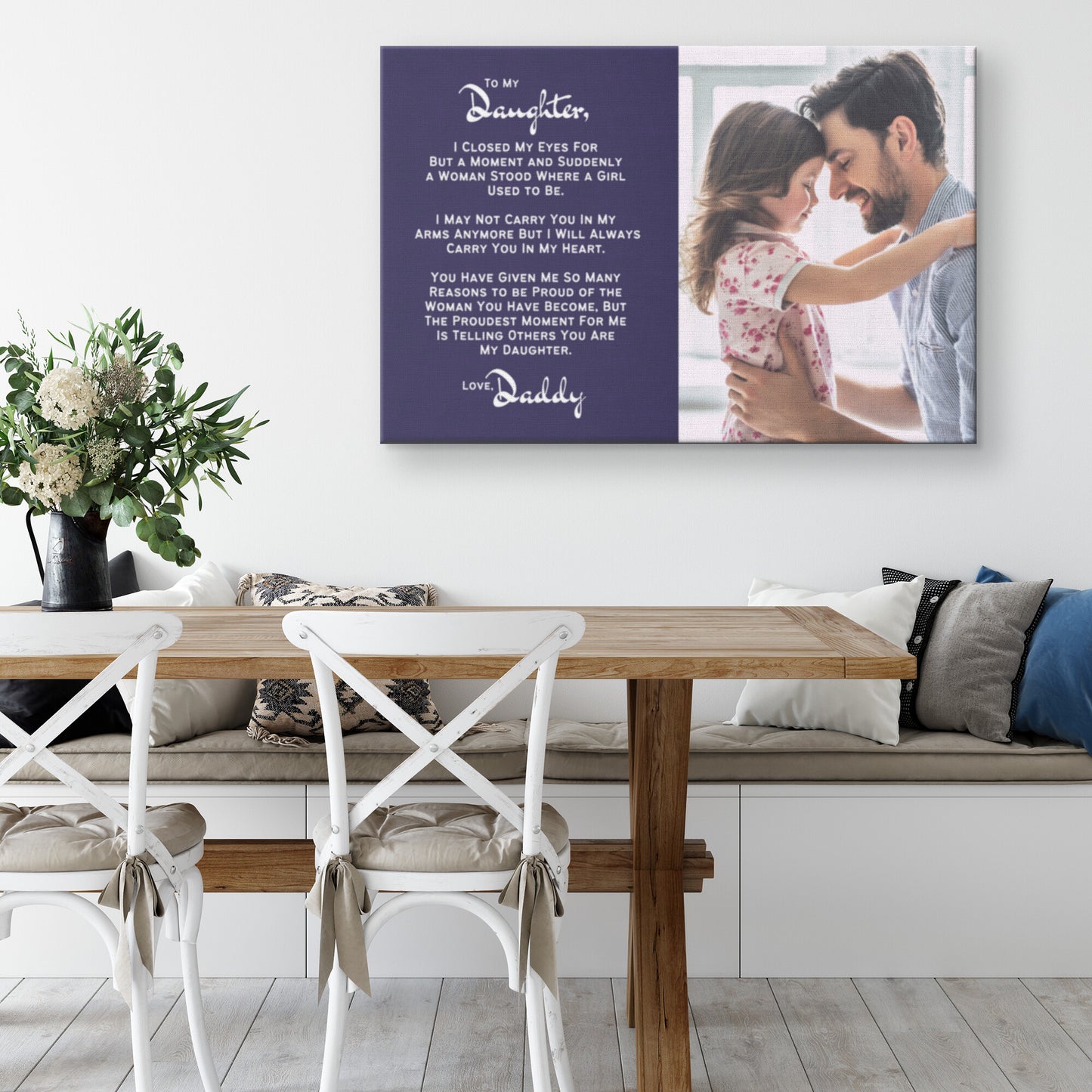 Personalized Daddy/Daughter, Always Carry You In My Heart Canvas Wall Art