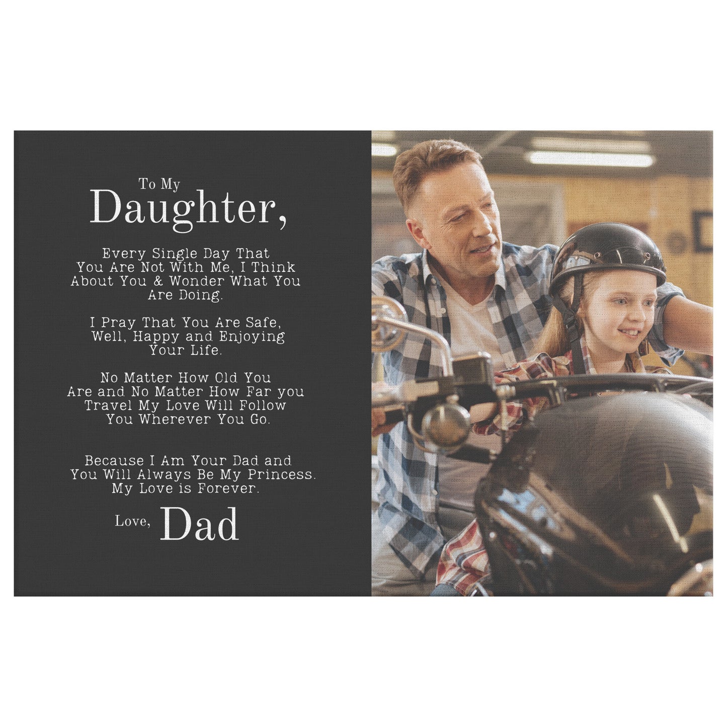 Daddy/Daughter, Every Single Day | Photo Upload Canvas Wall Art