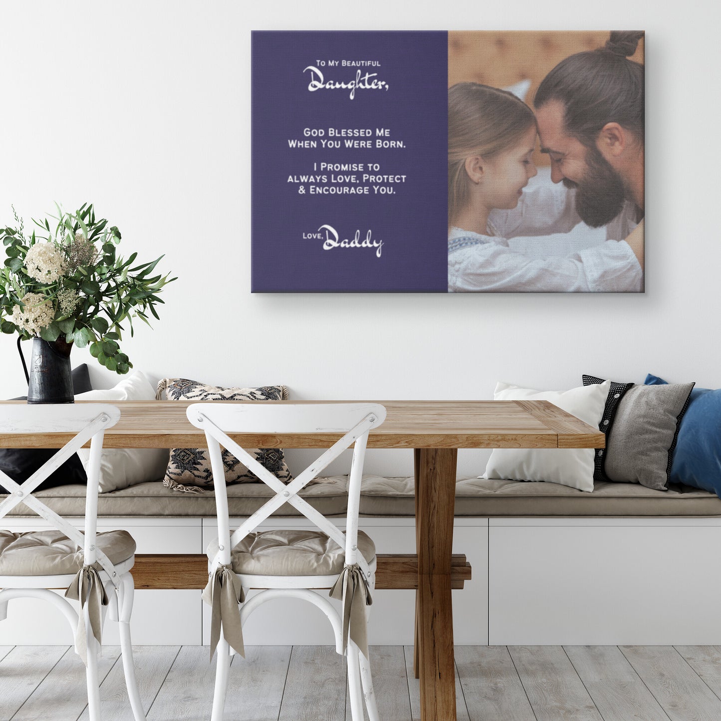 Personalized Daddy/Daughter, God Blessed Me  Canvas Wall Art