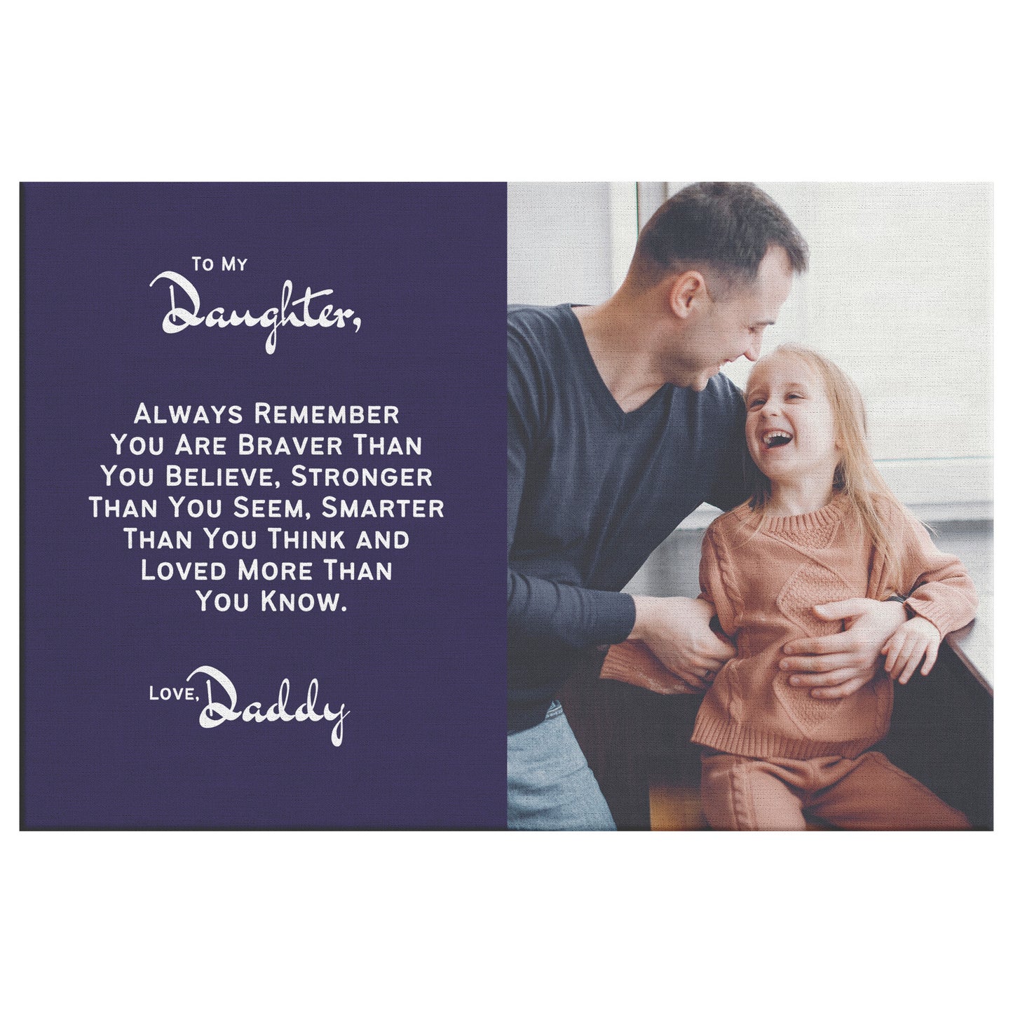 Personalized Daddy/Daughter, Loved More Than You Know Canvas Wall Art